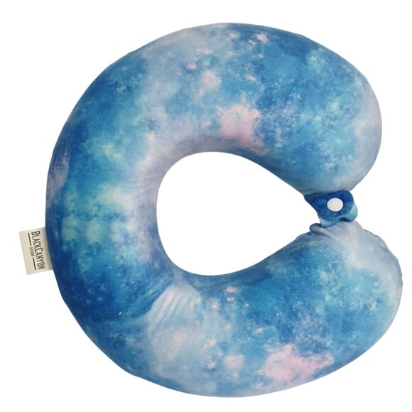 BlackCanyon Neck Pillow Memory Foam Blue Sky Pattern Travel Support 12.5" Head - Picture 3 of 4
